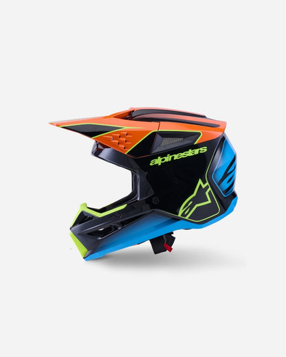 Casque Alpinestars Supertech M3 Fray ece06 - Noir/Orange/Jaune Fluo Brillant