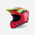 Casque Alpinestars Supertech M3 Fray ece06 - Rouge/Jaune Fluo/Noir Brillant