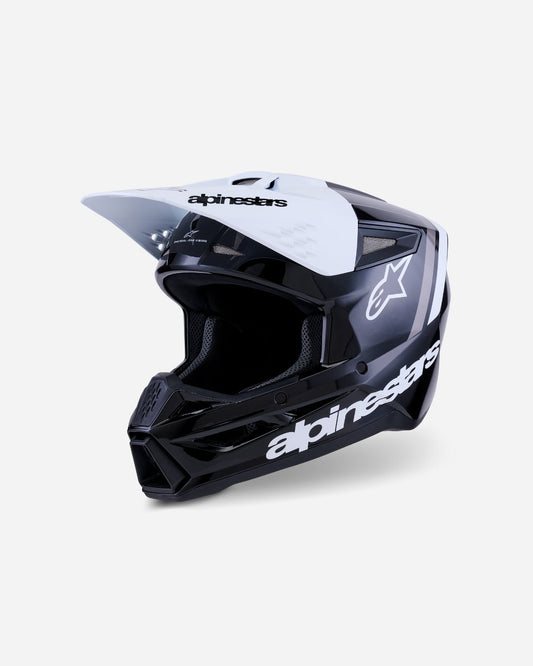 Casque Alpinestars Supertech M3 Radium ece06 - Noir/Blanc/Gris Brillant