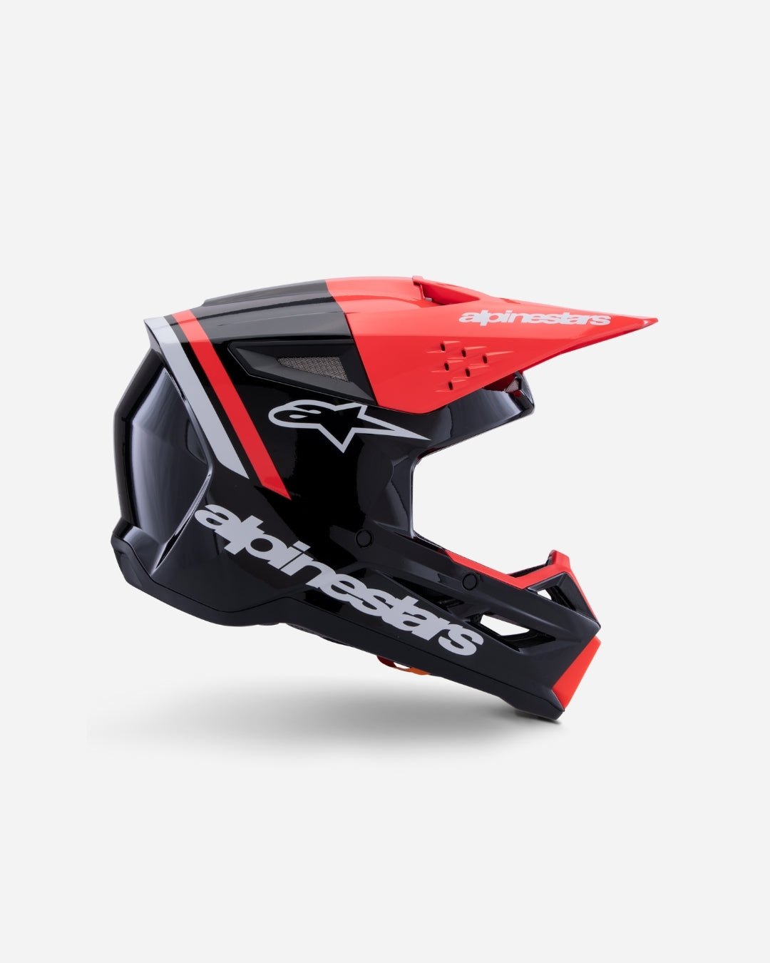 Casque Alpinestars Supertech M3 Radium ece06 - Noir/Rouge Fluo/Blanc Brillant