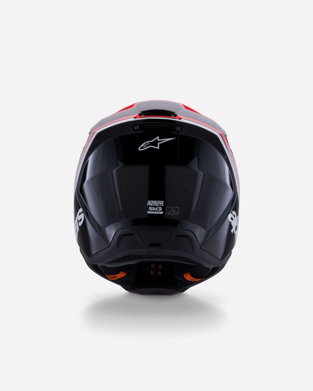 Casque Alpinestars Supertech M3 Radium ece06 - Noir/Rouge Fluo/Blanc Brillant
