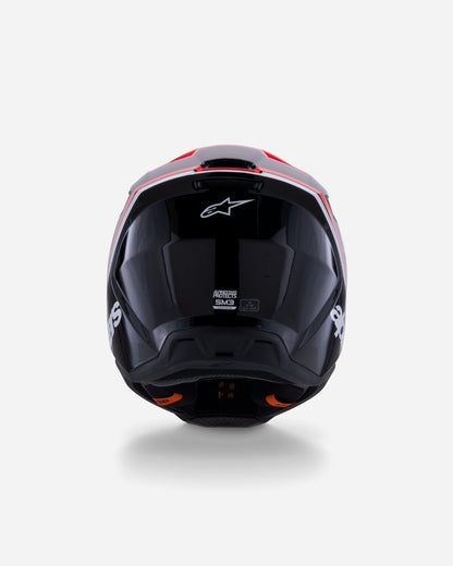 Casque Alpinestars Supertech M3 Radium ece06 - Noir/Rouge Fluo/Blanc Brillant