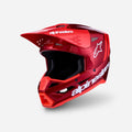 Alpinestars S-M3 Radium ECE06 Helm - Rot/Rot Fluo/Weiß Glänzend