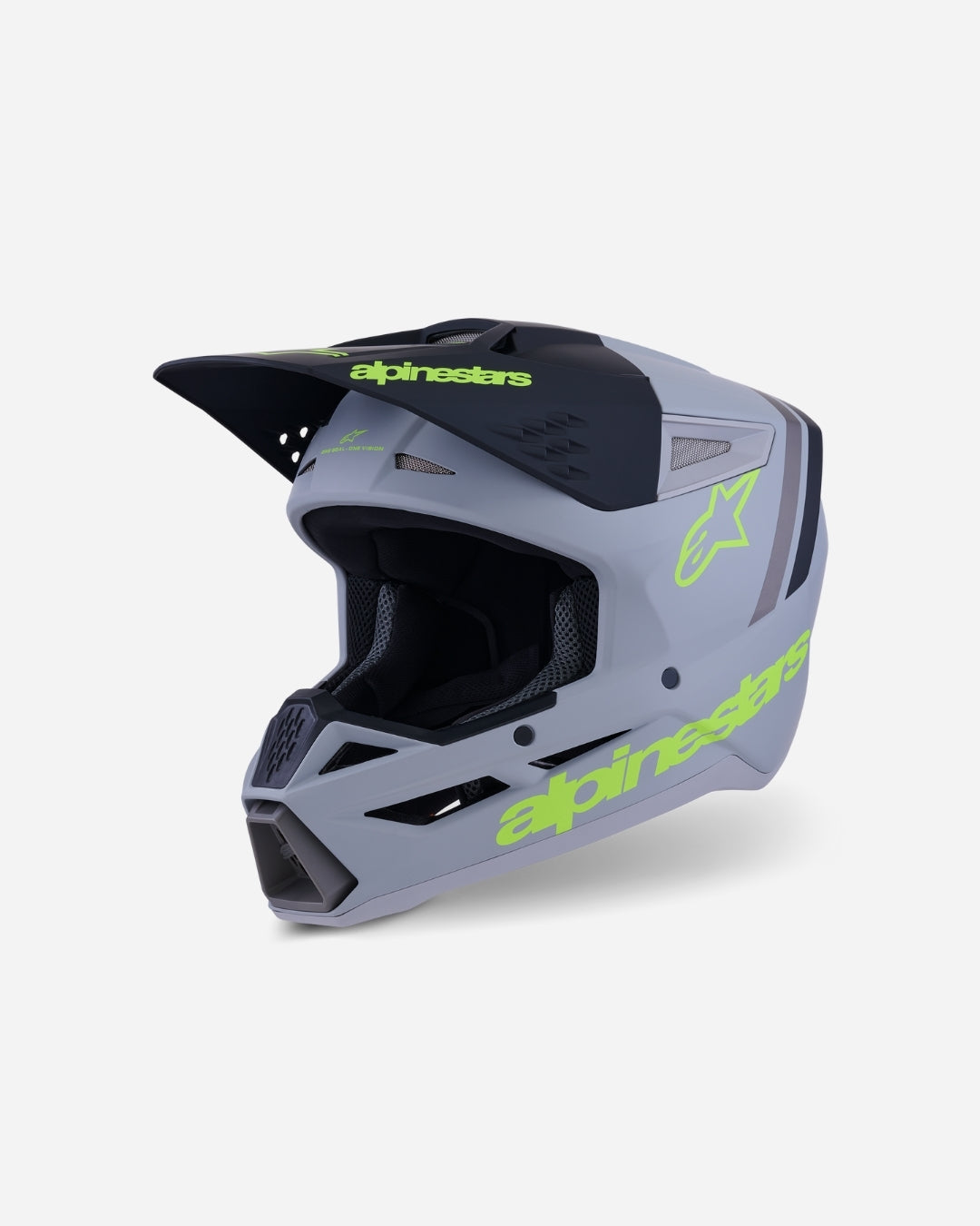 Casque Alpinestars Supertech M3 Radium ece06 - Gris/Noir/Jaune Fluo Mat