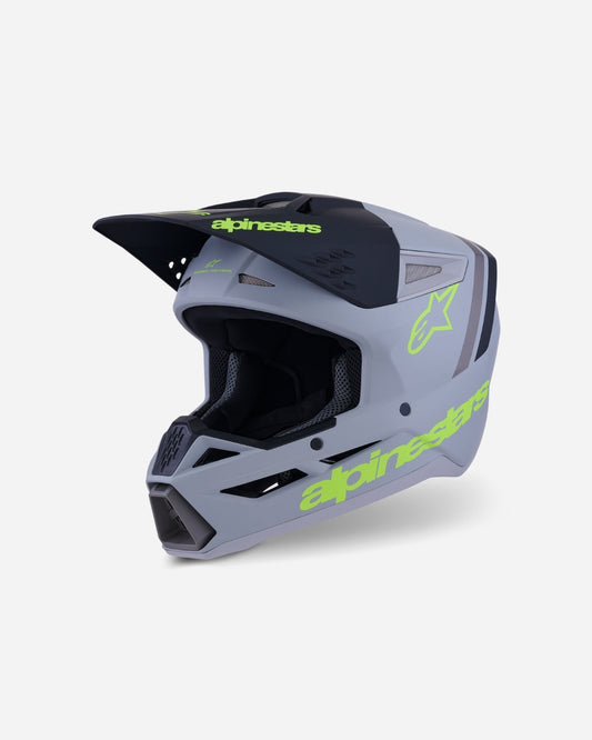Casque Alpinestars Supertech M3 Radium ece06 - Gris/Noir/Jaune Fluo Mat