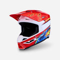 Alpinestars S-M3 Falcon ECE06 Helm - Rot Fluo/Weiß/Blau/Gelb Fluo Glänzend