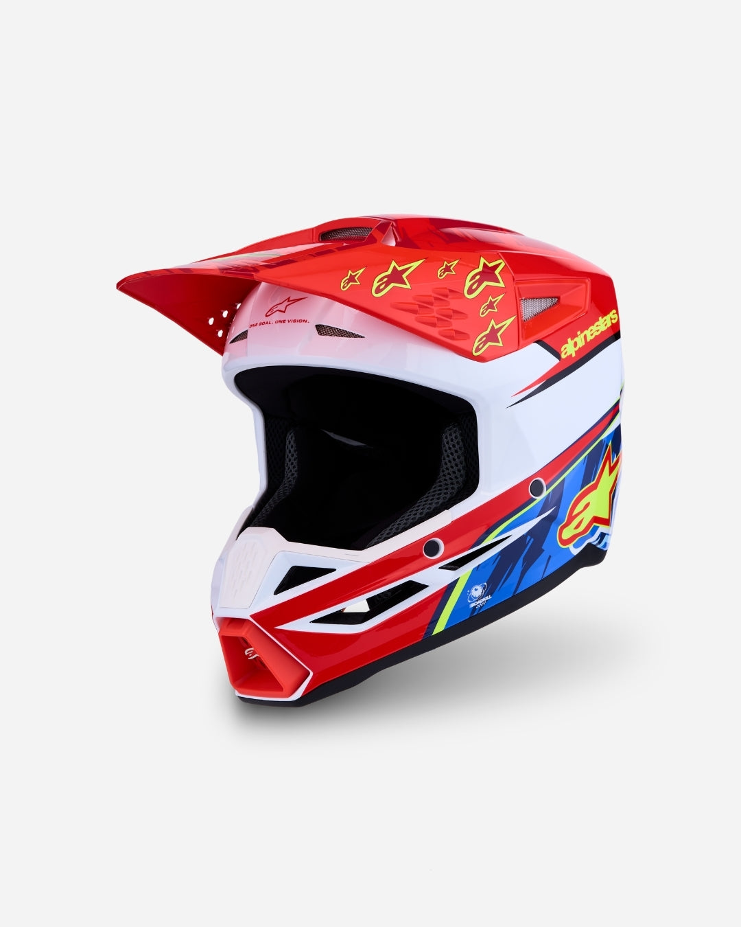 Alpinestars S-M3 Falcon ECE 06 Helmet - Red Fluo/White/Blue/Yellow Fluo Glossy