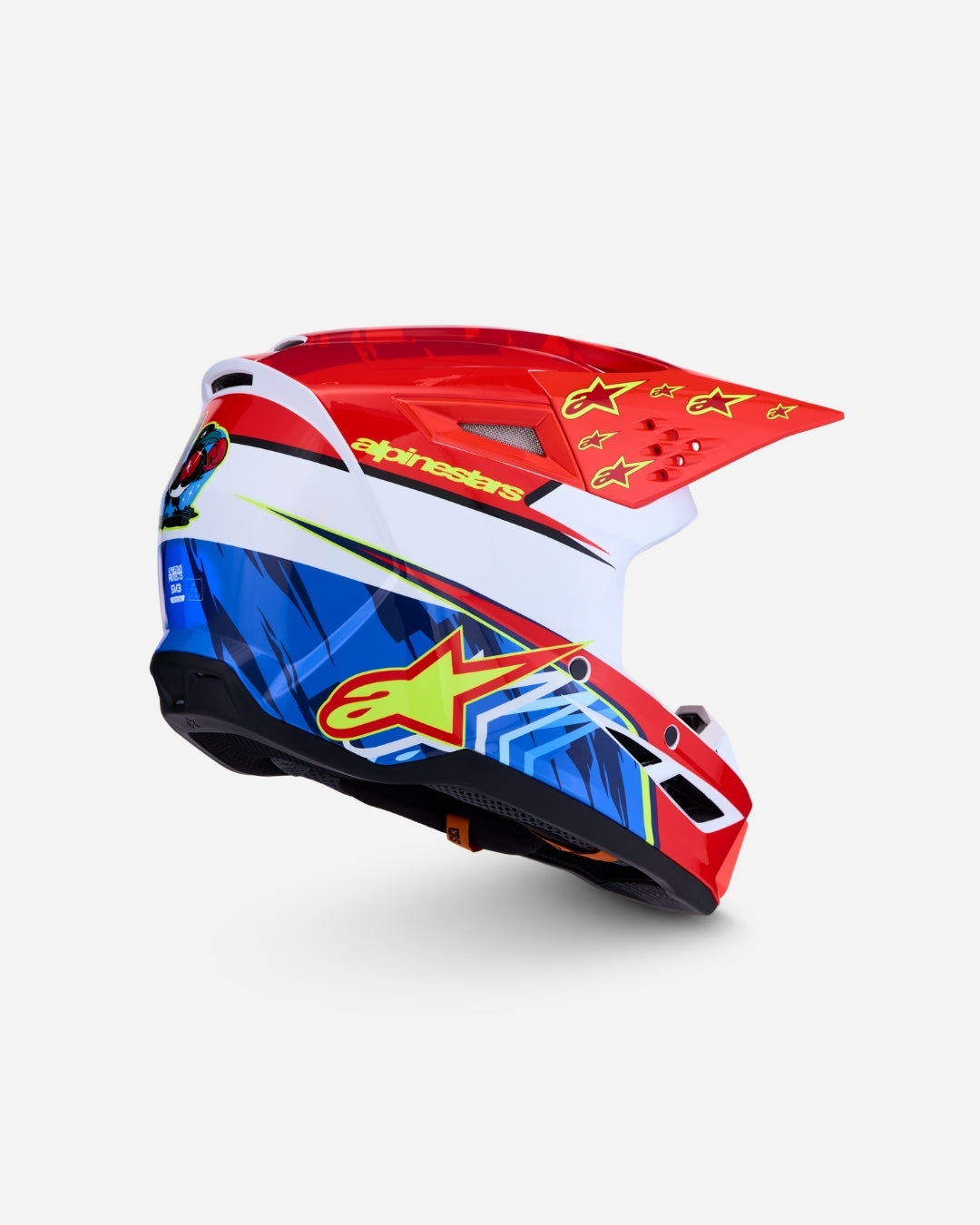 Alpinestars S-M3 Falcon ECE 06 Helmet - Red Fluo/White/Blue/Yellow Fluo Glossy