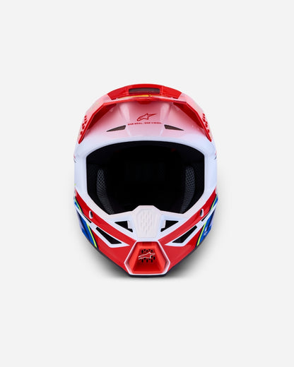 Alpinestars S-M3 Falcon ECE 06 Helmet - Red Fluo/White/Blue/Yellow Fluo Glossy
