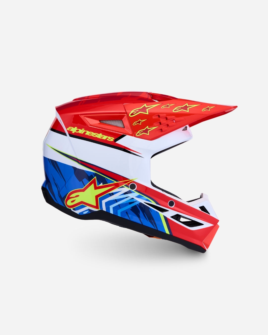 Alpinestars S-M3 Falcon ECE 06 Helmet - Red Fluo/White/Blue/Yellow Fluo Glossy
