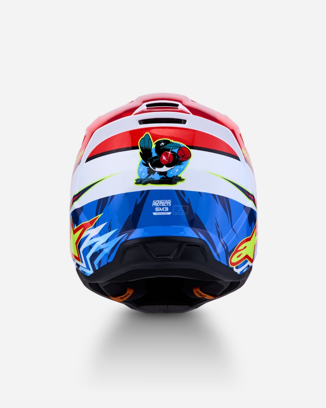 Alpinestars S-M3 Falcon ECE 06 Helmet - Red Fluo/White/Blue/Yellow Fluo Glossy