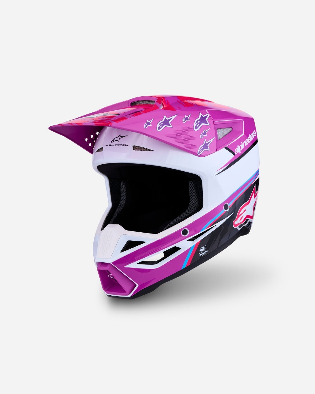 Alpinestars S-M3 Falcon ECE 06 Helmet - Purple/White/Black/Pink Fluo Glossy