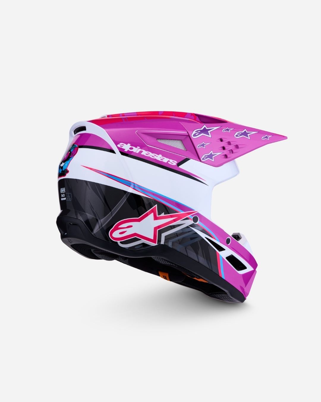 Alpinestars S-M3 Falcon ECE 06 Helmet - Purple/White/Black/Pink Fluo Glossy