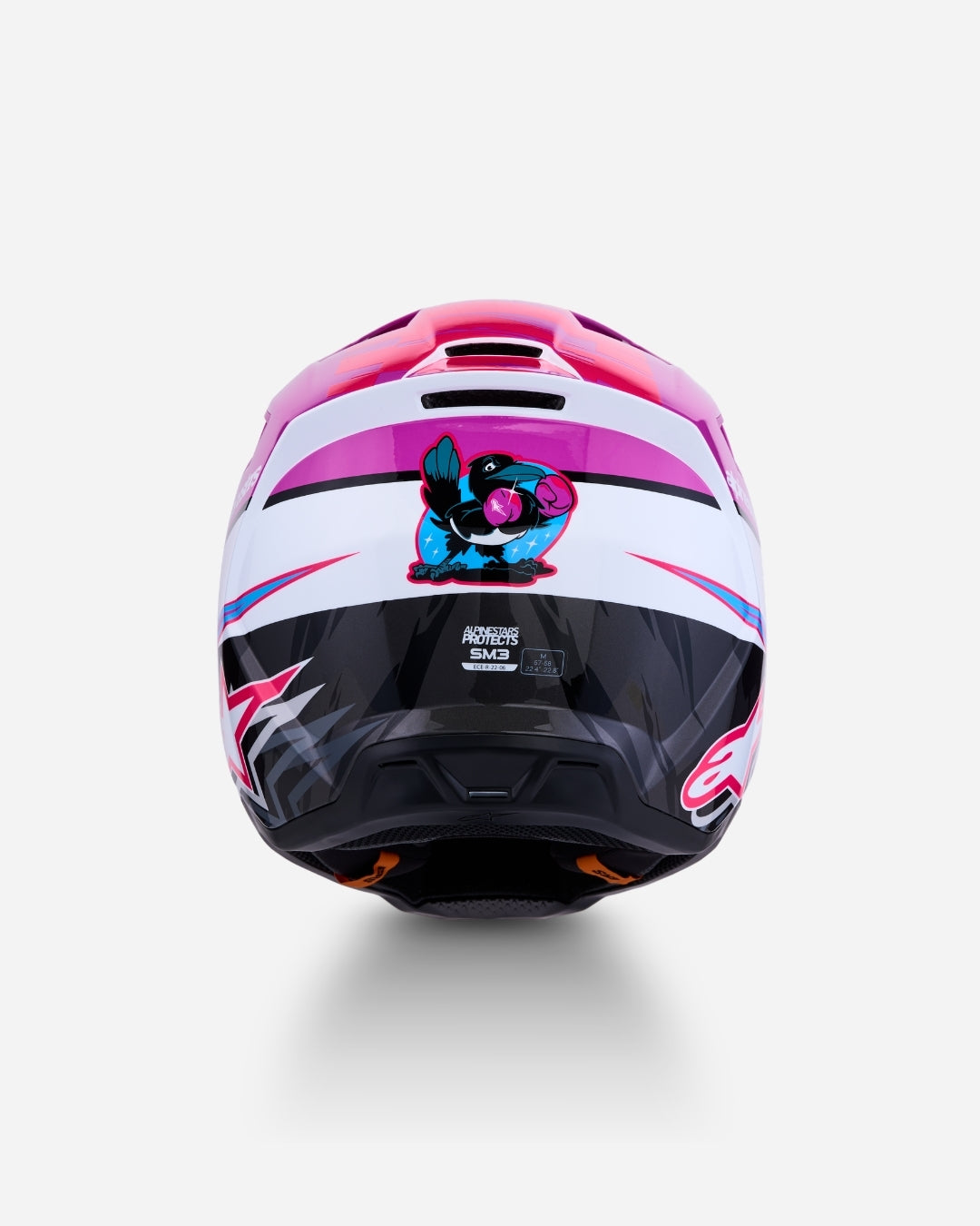Alpinestars S-M3 Falcon ECE 06 Helmet - Purple/White/Black/Pink Fluo Glossy