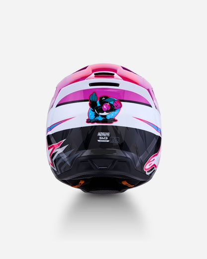 Alpinestars S-M3 Falcon ECE 06 Helmet - Purple/White/Black/Pink Fluo Glossy