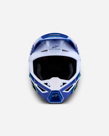 Alpinestars S-M3 Falcon ECE 06 Helmet - Blue/White/Black/Pink Fluo/Yellow Fluo Glossy