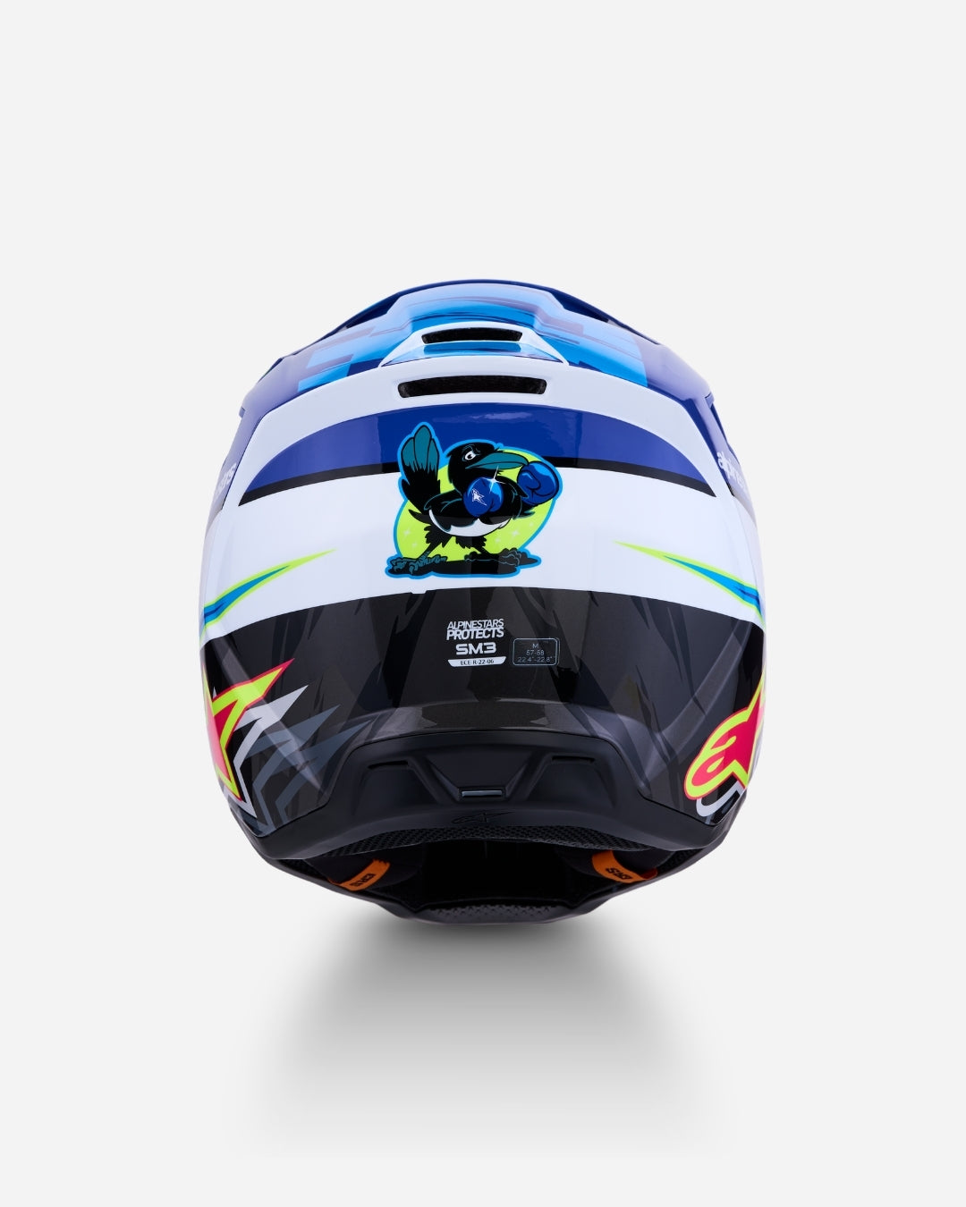 Alpinestars S-M3 Falcon ECE 06 Helmet - Blue/White/Black/Pink Fluo/Yellow Fluo Glossy