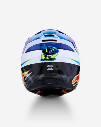 Alpinestars S-M3 Falcon ECE 06 Helmet - Blue/White/Black/Pink Fluo/Yellow Fluo Glossy