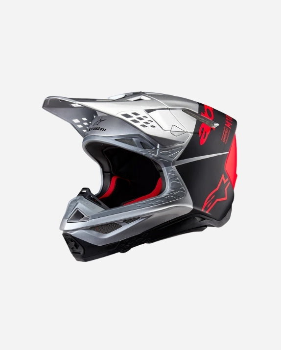 Casque Alpinestars Supertech Supertech M10 Flood ece 22.06 - Argent/Noir/Orange Fluo M&G