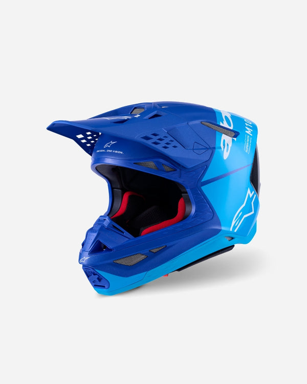 Casque Alpinestars Supertech M10 Flood ece 22.06 - Bleu métallisé/Bleu moyen/Noir carbone M&G
