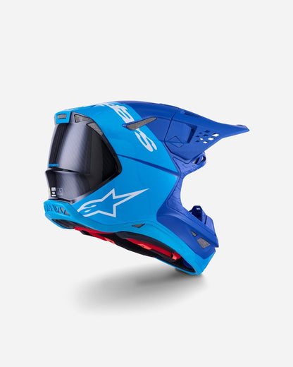 Casque Alpinestars Supertech M10 Flood ece 22.06 - Bleu métallisé/Bleu moyen/Noir carbone M&G