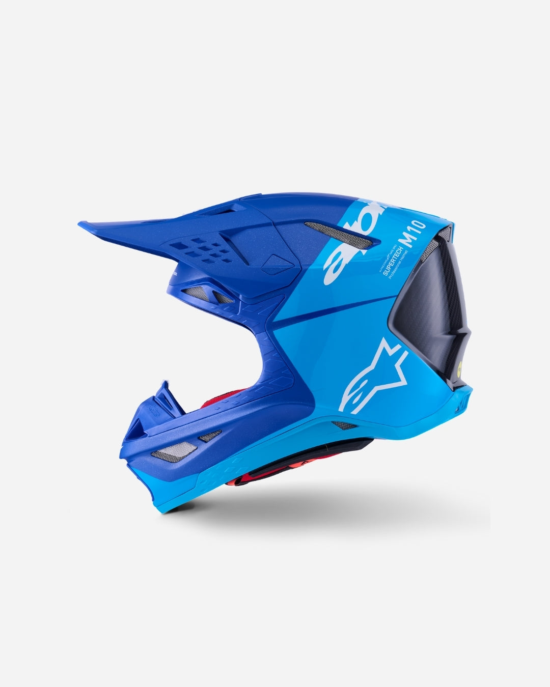Casque Alpinestars Supertech M10 Flood ece 22.06 - Bleu métallisé/Bleu moyen/Noir carbone M&G