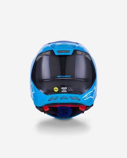 Casque Alpinestars Supertech M10 Flood ece 22.06 - Bleu métallisé/Bleu moyen/Noir carbone M&G