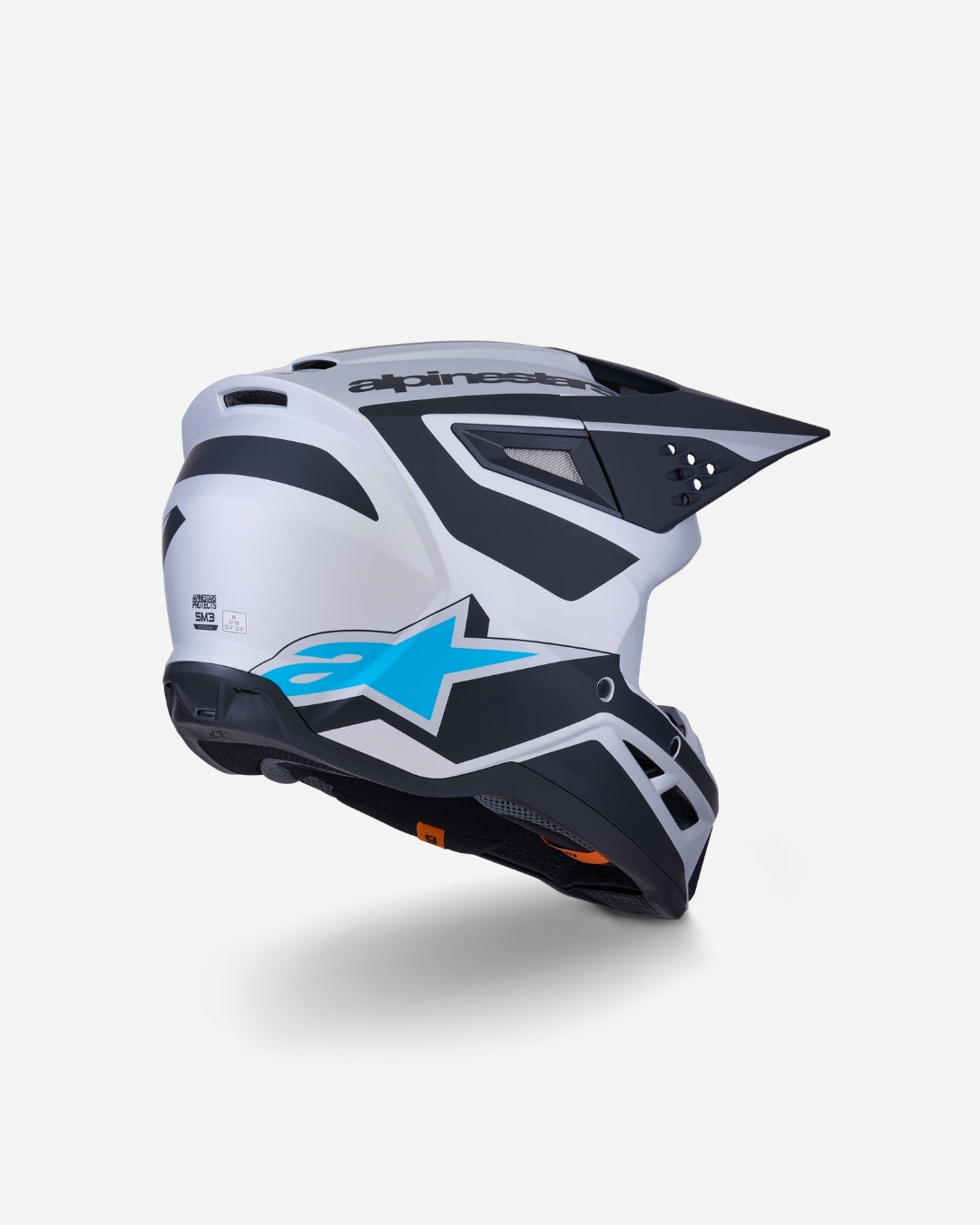 Casque Alpinestars Supertech M3 Heat ece06 - Argent/Bleu/Noir Mat