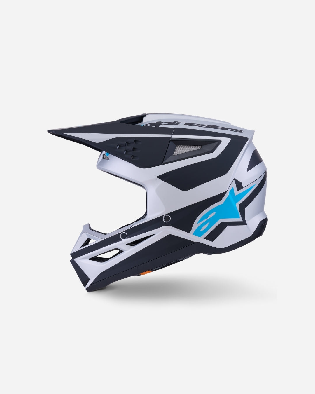 Casque Alpinestars Supertech M3 Heat ece06 - Argent/Bleu/Noir Mat