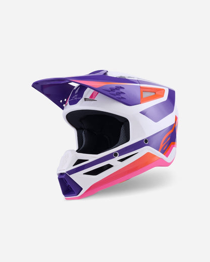 Casque Alpinestars Supertech M3 Heat ece06 - Blanc/Violet/Rose Brillant