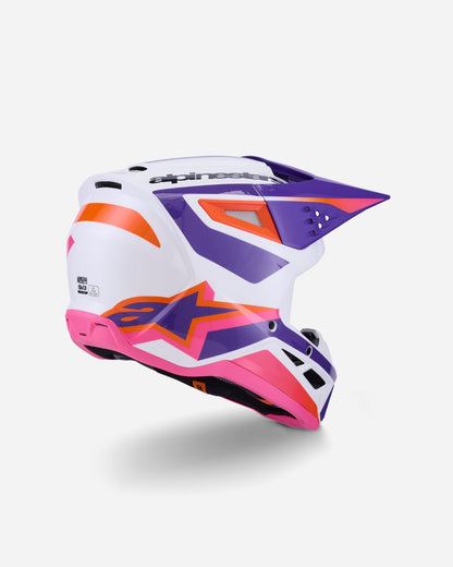 Casque Alpinestars Supertech M3 Heat ece06 - Blanc/Violet/Rose Brillant