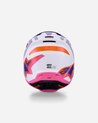 Casque Alpinestars Supertech M3 Heat ece06 - Blanc/Violet/Rose Brillant