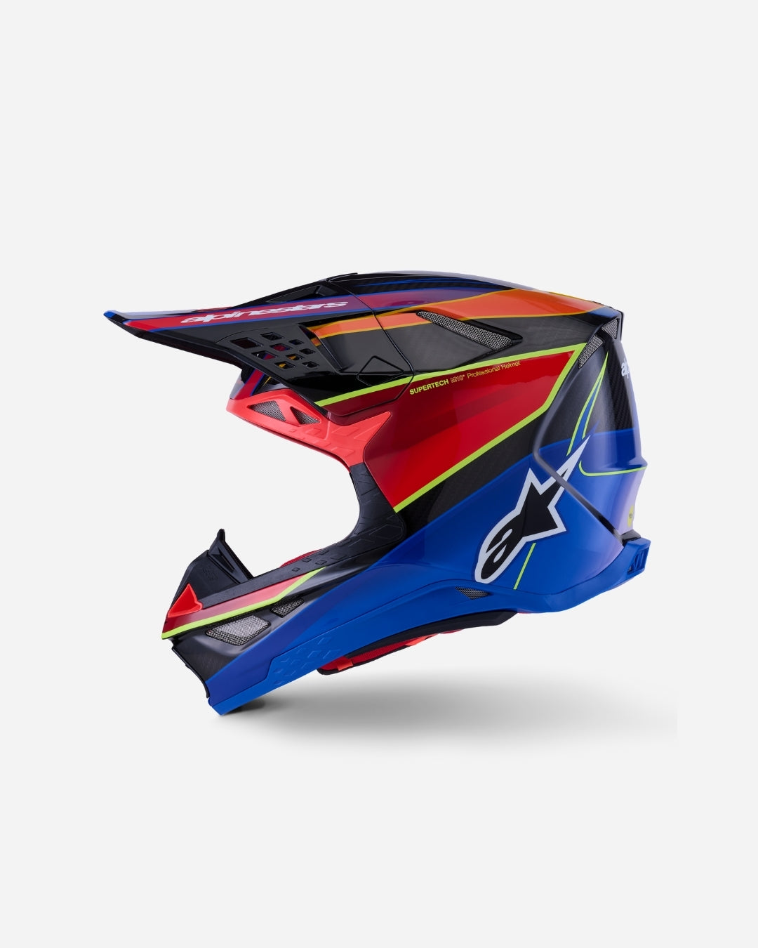 Casque Alpinestars Supertech Supertech M10 Era ece 22.06 - Bleu/Rouge/Jaune Fluo Brillant