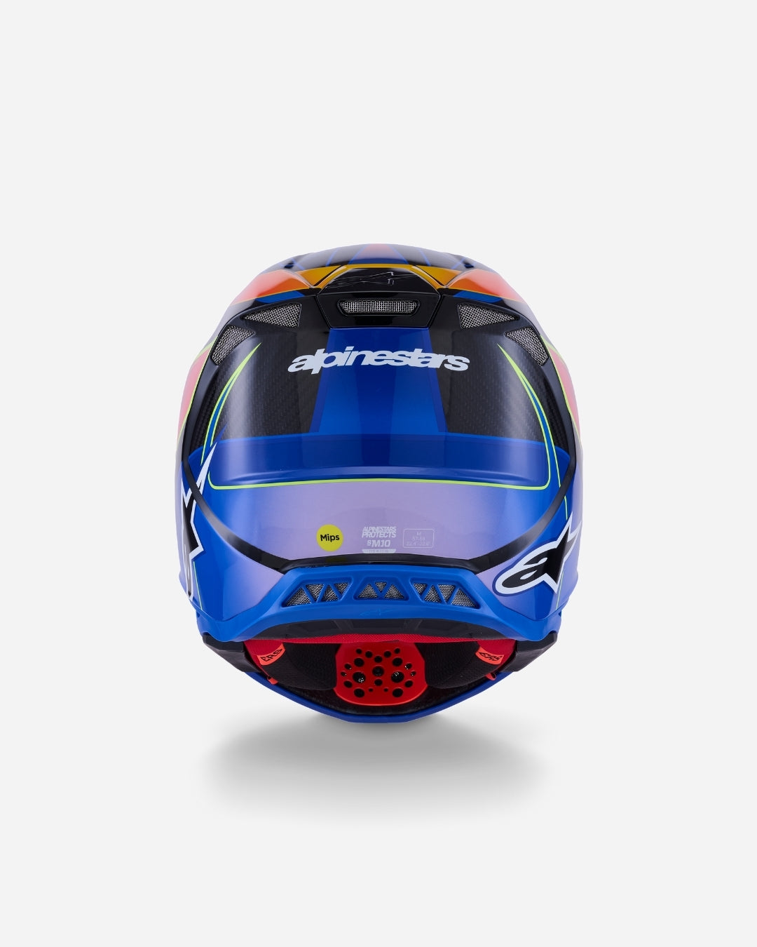 Alpinestars Supertech M10 Era ECE 22.06 Helm – Blau/Rot/Leuchtend fluoreszierendes Gelb