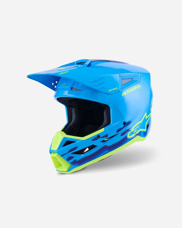 Casco Alpinestars Supertech M3 Force ece06 - Ciano lucido
