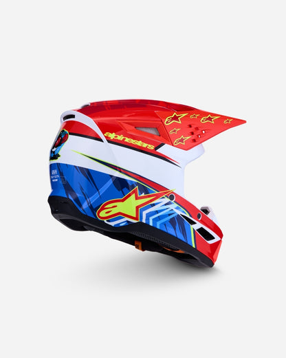Alpinestars S-M3 Falcon Children's Helmet ECE 06 - Red Fluo/White/Blue/Yellow Fluo Glossy