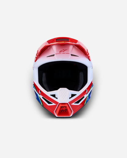 Alpinestars S-M3 Falcon Children's Helmet ECE 06 - Red Fluo/White/Blue/Yellow Fluo Glossy