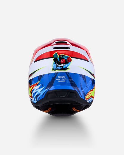 Alpinestars S-M3 Falcon Children's Helmet ECE 06 - Red Fluo/White/Blue/Yellow Fluo Glossy