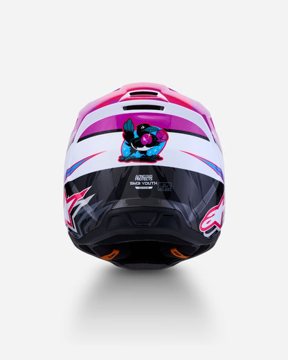 Alpinestars S-M3 Falcon Children's Helmet ECE 06 - Purple/White/Black/Pink Fluo Glossy