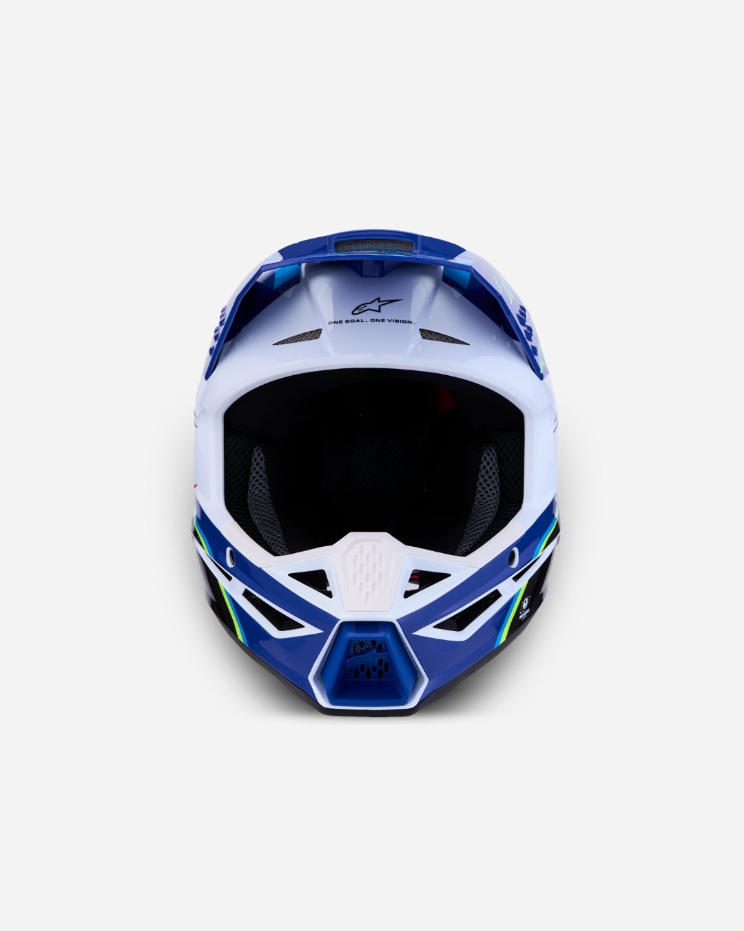 Alpinestars S-M3 Falcon Children's Helmet ECE 06 - Blue/White/Black/Pink Fluo/Yellow Fluo Glossy