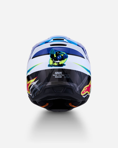 Alpinestars S-M3 Falcon Children's Helmet ECE 06 - Blue/White/Black/Pink Fluo/Yellow Fluo Glossy