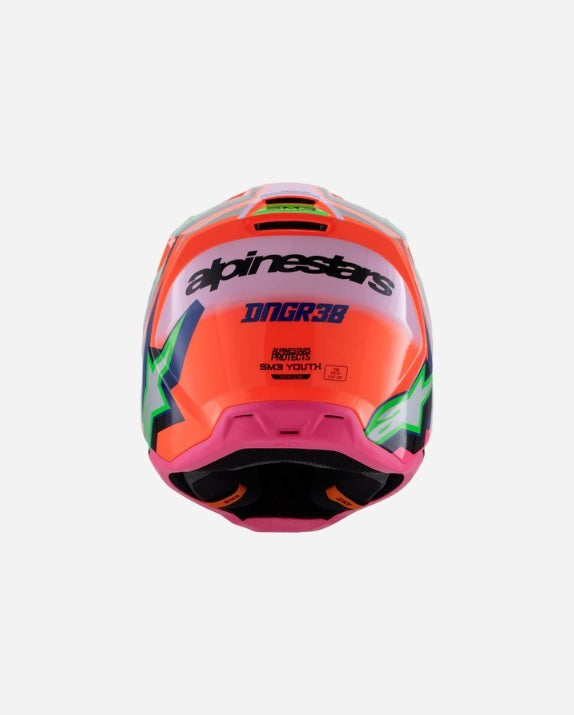 Casque enfant Alpinestars Supertech M3 Deegan ece06 - Orange Fluo/Violet/Rose Fluo Brillant