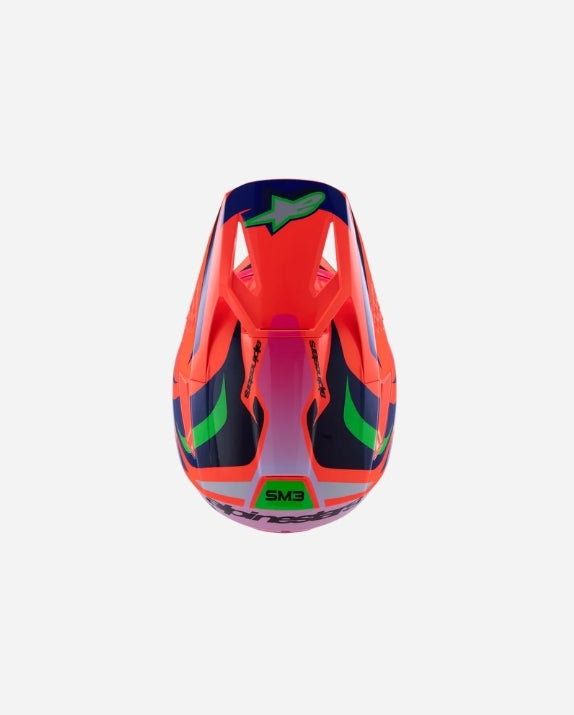 Casque enfant Alpinestars Supertech M3 Deegan ece06 - Orange Fluo/Violet/Rose Fluo Brillant