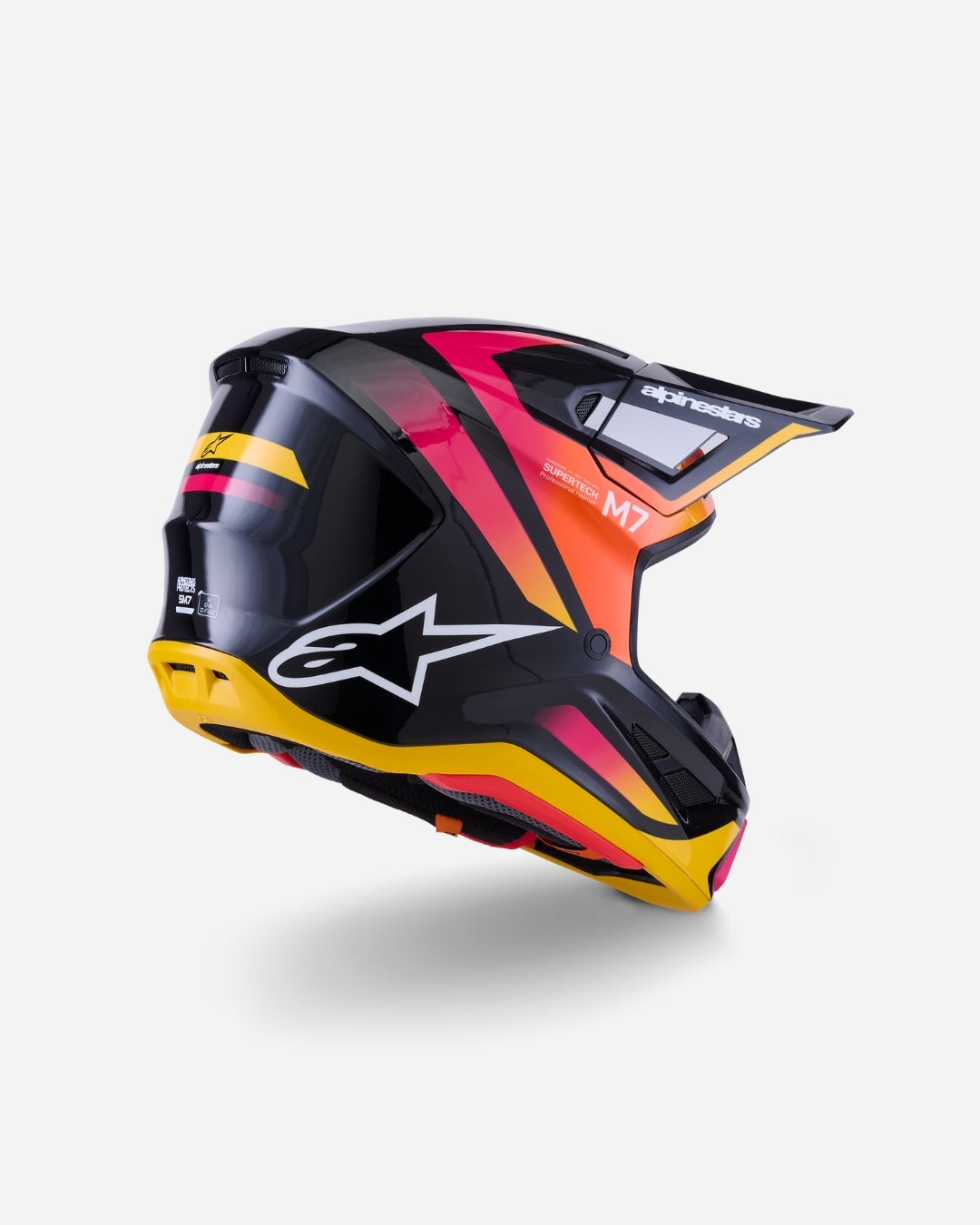 Casque Alpinestars Supertech M7 Rise ece06 - Noir/Jaune/Rose Brillant