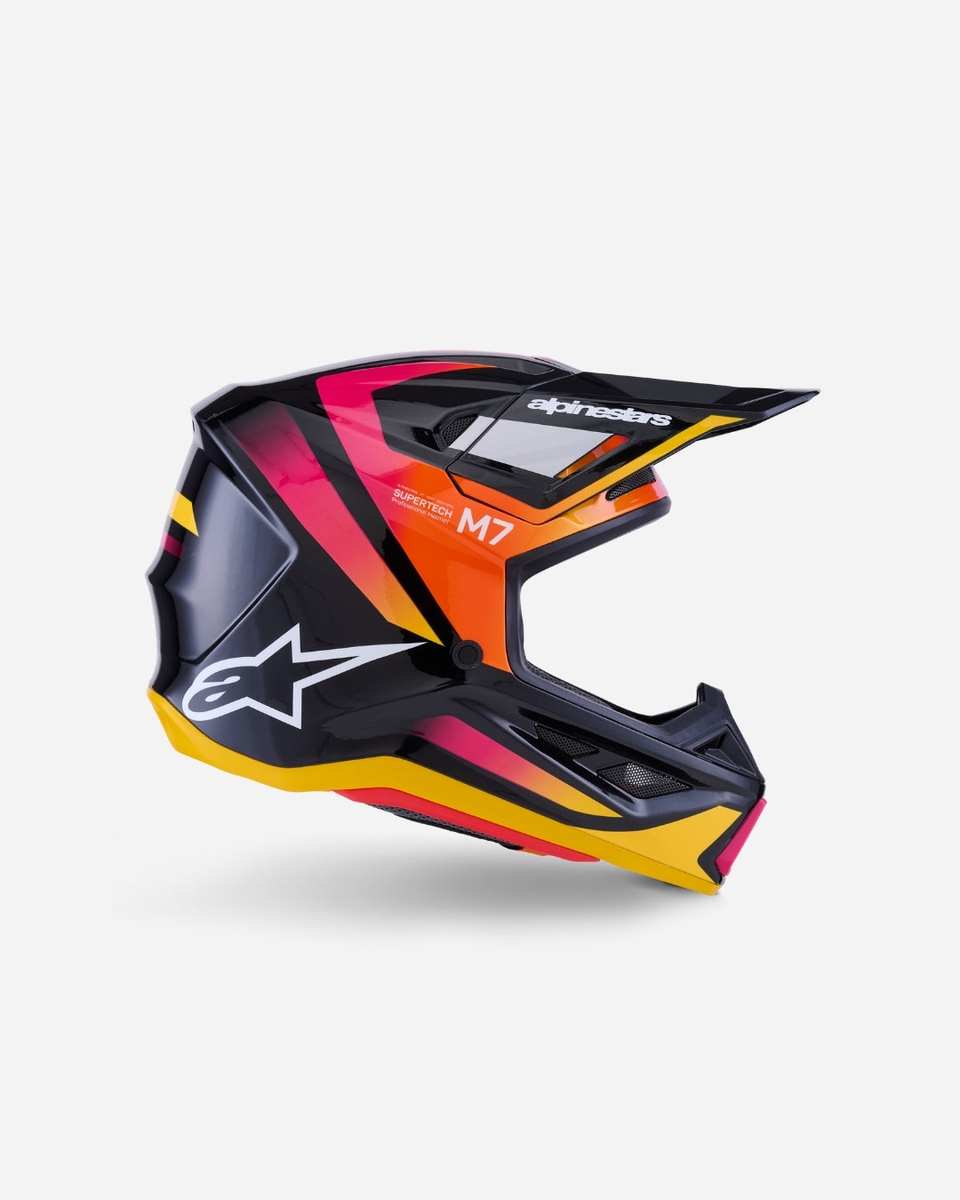 Casque Alpinestars Supertech M7 Rise ece06 - Noir/Jaune/Rose Brillant