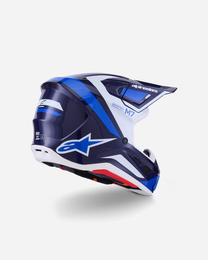 Casque Alpinestars Supertech M7 Rise ece06 - Bleu/Blanc Brillant