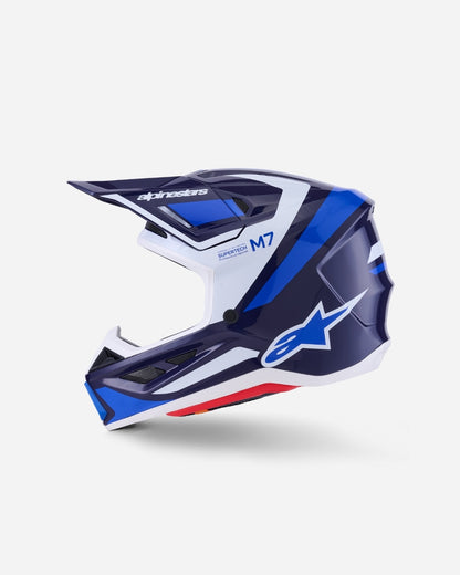 Casque Alpinestars Supertech M7 Rise ece06 - Bleu/Blanc Brillant