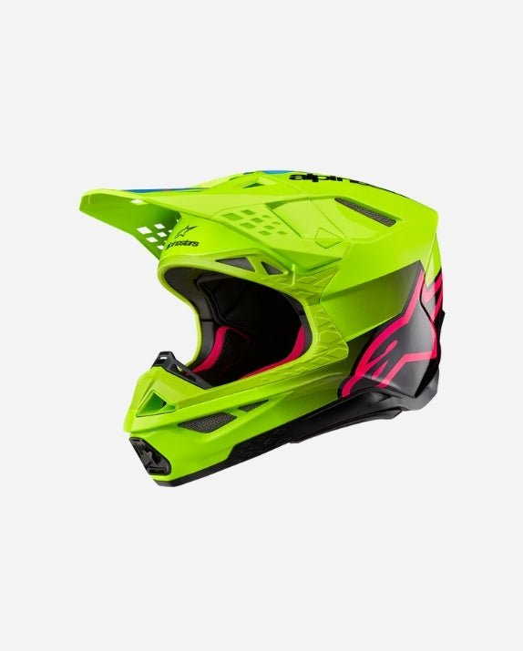 Casque Alpinestars Supertech Supertech M10 Unite ece 22.06 - Jaune Fluo/Noir/Rose fuchsia Brillant