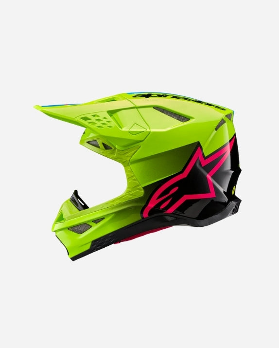 Casque Alpinestars Supertech Supertech M10 Unite ece 22.06 - Jaune Fluo/Noir/Rose fuchsia Brillant