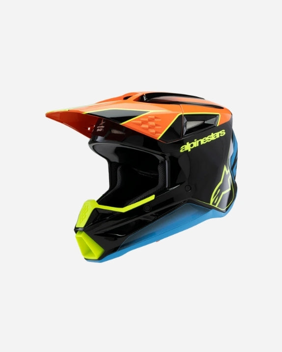 Casque enfant Alpinestars Supertech M3 Frayece06 - Noir/Orange/Jaune Fluo Brillant